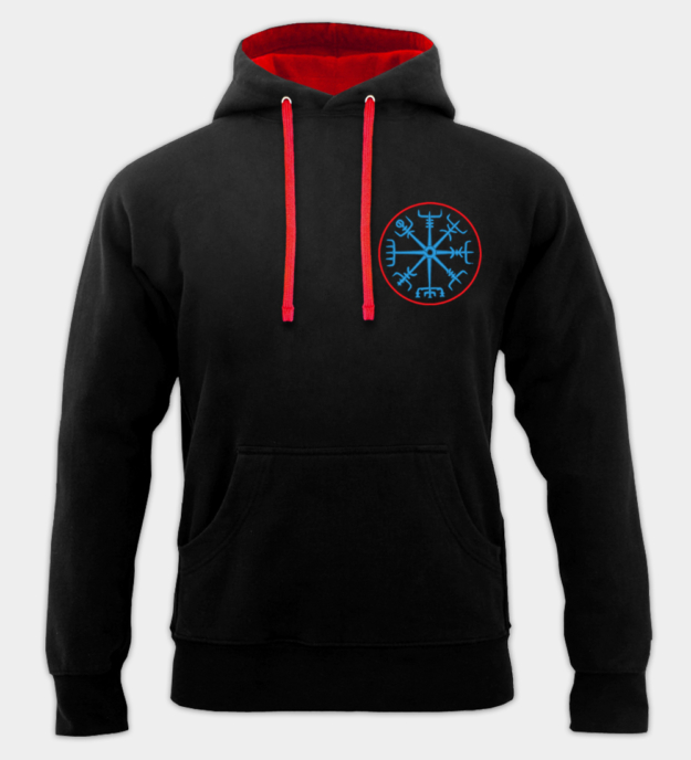 Vegvísir geborduurde hoodie