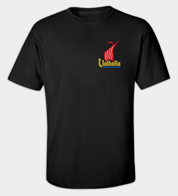 Valhalla Draak Schip geborduurde t-shirt