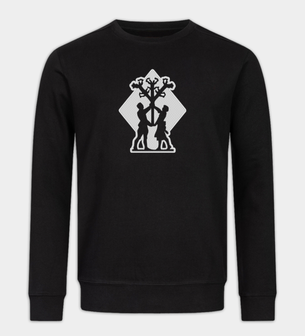 Algiz-motief geborduurde sweatshirt