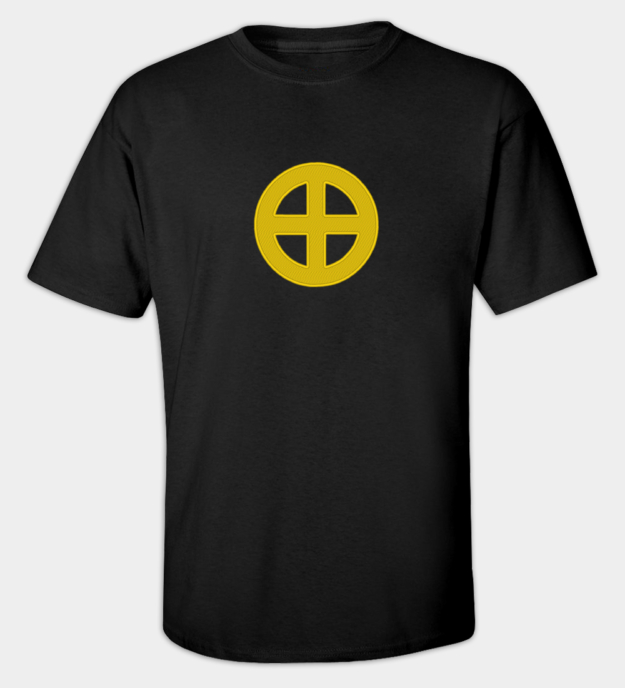Zonnekruis geborduurde t-shirt
