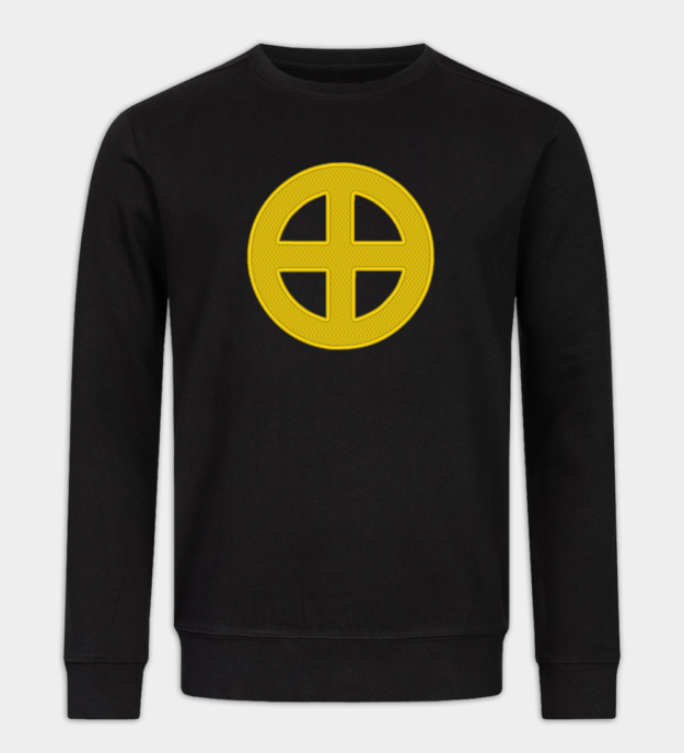 Zonnekruis geborduurde sweatshirt