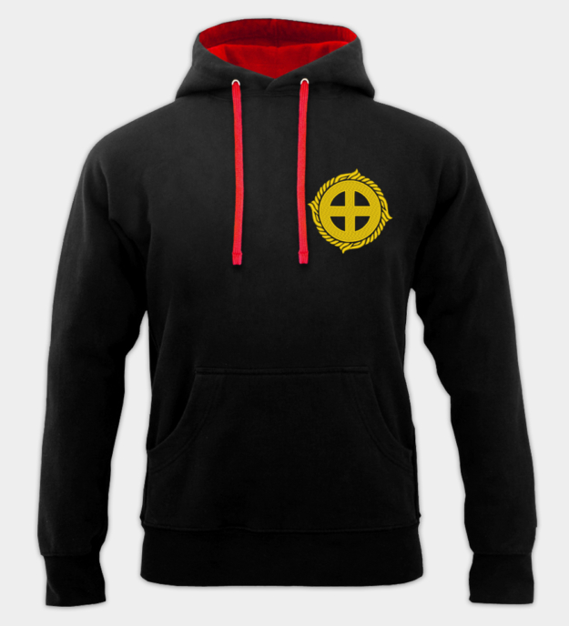 Zonnekruis geborduurde hoodie